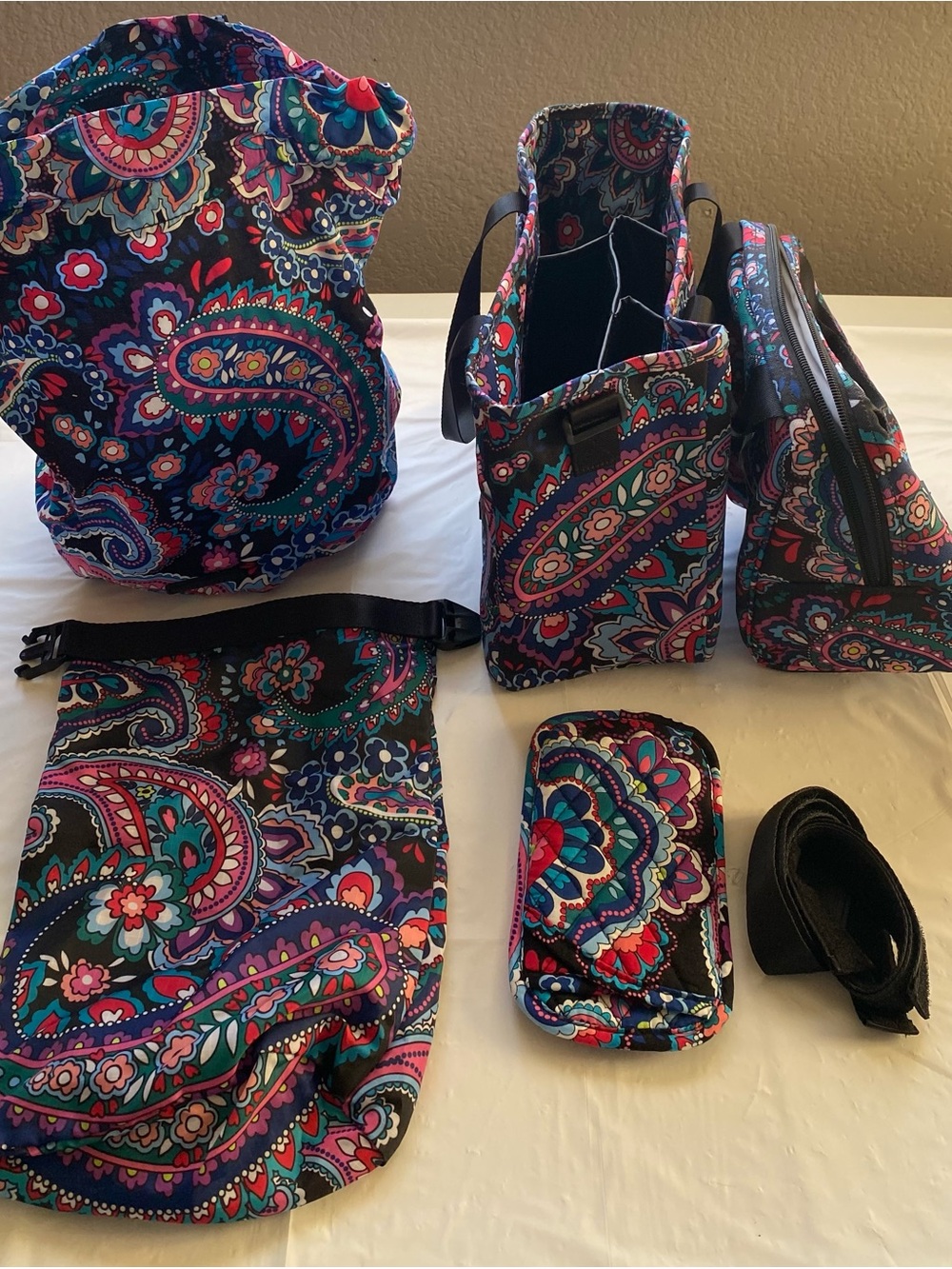 Vera Bradley Marrakesh Paisley 6-Piece Travel Organizer & Cosmetic Bag Set